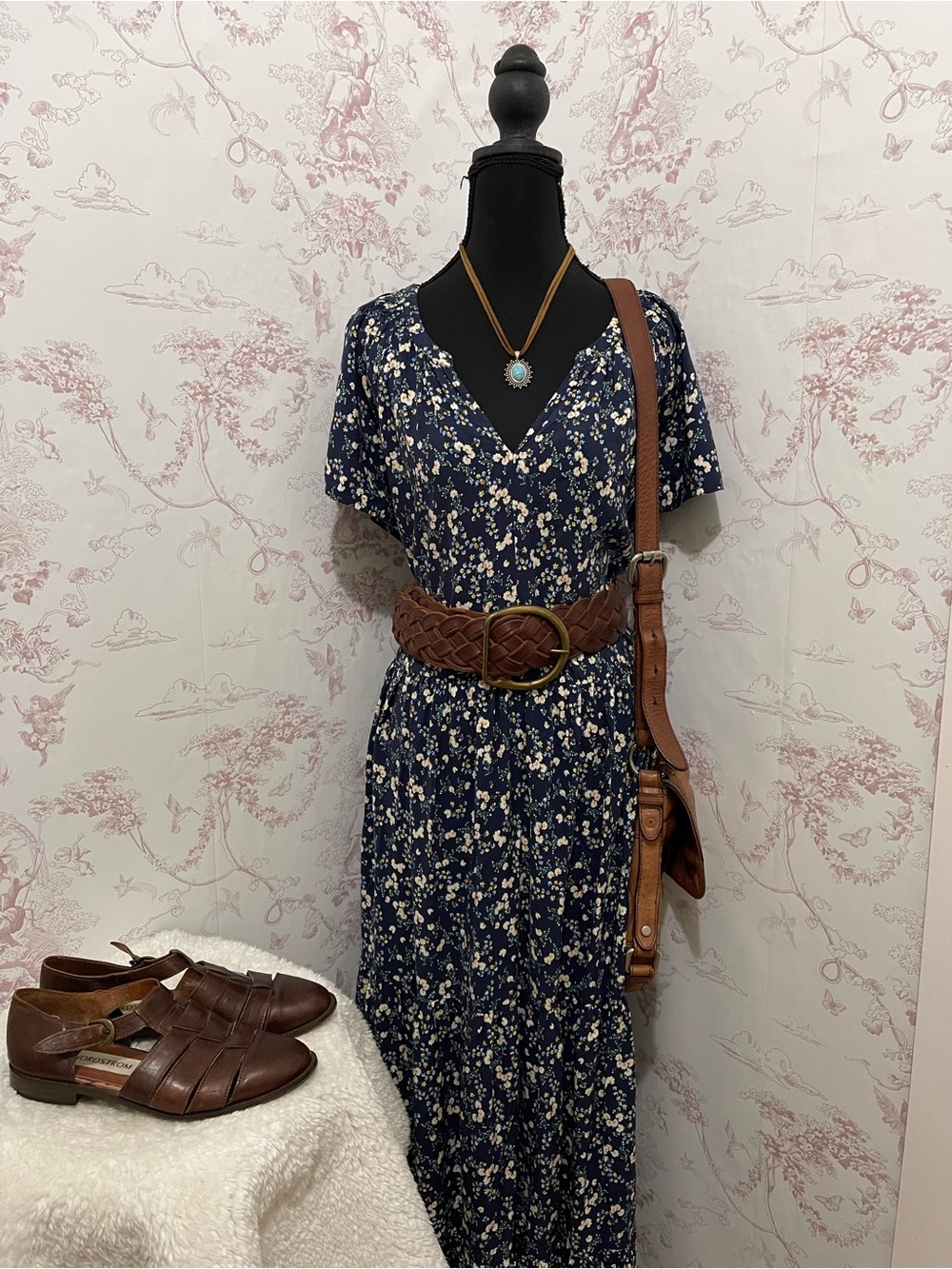 Old Navy Floral v neck maxi dress size XL